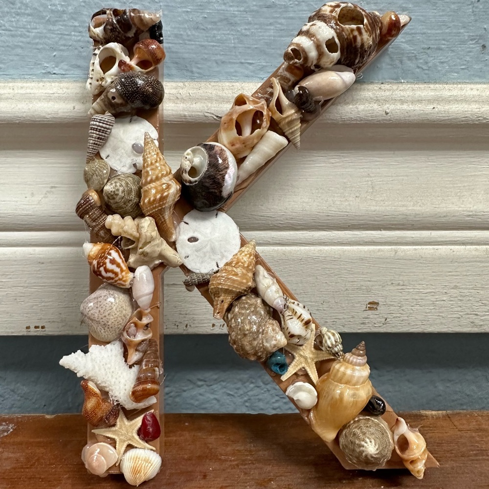 Handmade K with shells